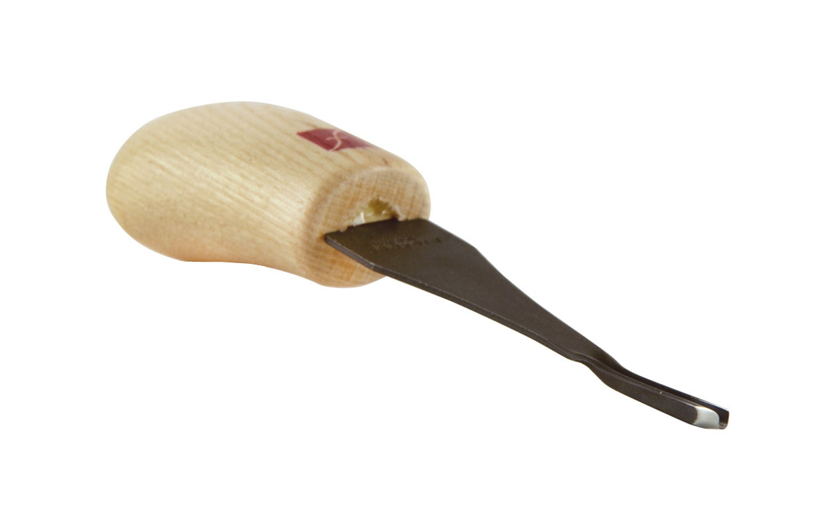 Made in USA • Model FR602 ~ Palm Carving Tool is great for carving smaller sized projects. Handle fits comfortably in palm for good close control to your work. The blade is made of High Carbon Steel. Cutting edge is hand honed & polished - Palm Gouge - No. 11 Sweep #11 Palm Tool - Sweep #11 x 1/16" (2 mm) wide blade ~ 651646006026