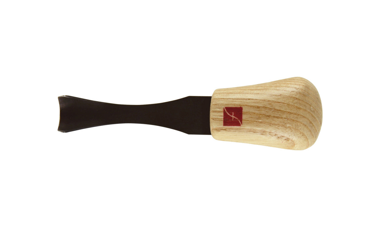 Made in USA • Model FR702 ~ Palm Carving Tool is great for carving smaller sized projects. Handle fits comfortably in the palm for good close control to your work. The blade is made of High Carbon Steel. Cutting edge is hand honed & polished - Palm Gouge - No. 8 Sweep #8 Palm Tool - Sweep #8 x 11/16" (17 mm) wide blade