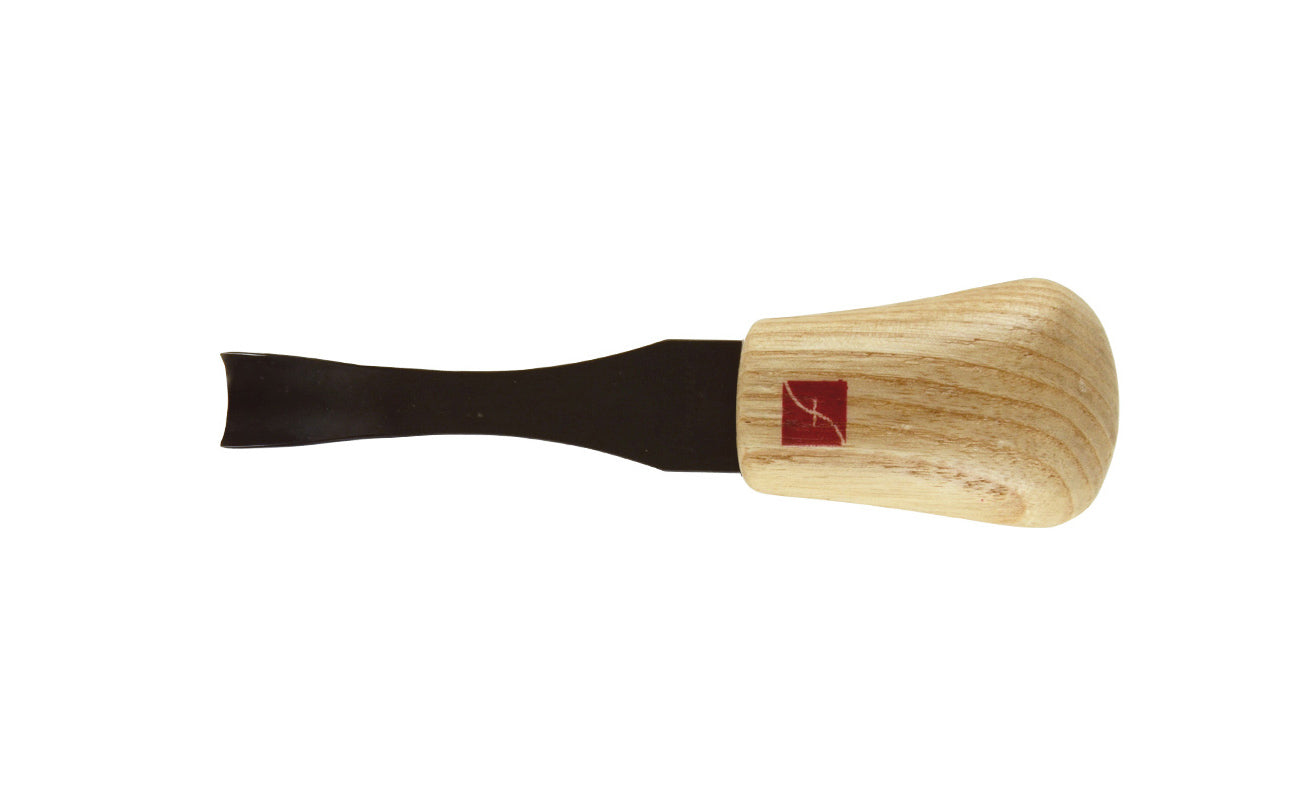Made in USA • Model FR703 ~ Palm Carving Tool is great for carving smaller sized projects. Handle fits comfortably in the palm for good close control to your work. The blade is made of High Carbon Steel. Cutting edge is hand honed & polished - Palm Gouge - No. 9 Sweep #9 Palm Tool - Sweep #9 x 9/16" (14 mm) wide blade