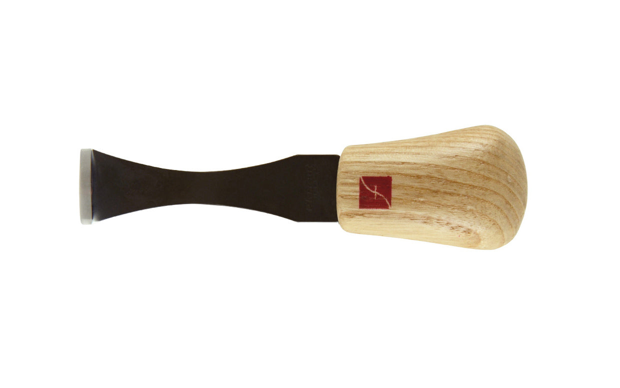 Made in USA • Model FR754 ~ Back Bent Palm Carving Tool is great for carving smaller sized projects. Handle fits comfortably in the palm for good close control to your work. The blade is made of High Carbon Steel. Cutting edge is hand honed & polished - Palm Gouge - Palm Carving Back Bent Gouge Tool  7/8" (22 mm) wide 