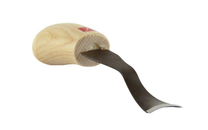 Made in USA • Model FR754 ~ Back Bent Palm Carving Tool is great for carving smaller sized projects. Handle fits comfortably in the palm for good close control to your work. The blade is made of High Carbon Steel. Cutting edge is hand honed & polished - Palm Gouge - Palm Carving Back Bent Gouge Tool  7/8" (22 mm) wide  ~ 651646007542
