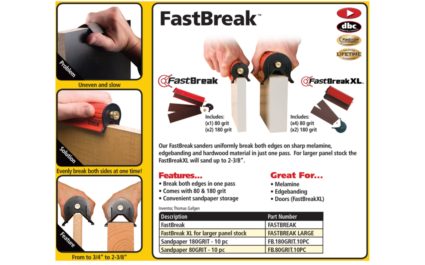 FastCap Dual Edge Sander - Regular ~ Model FASTBREAK