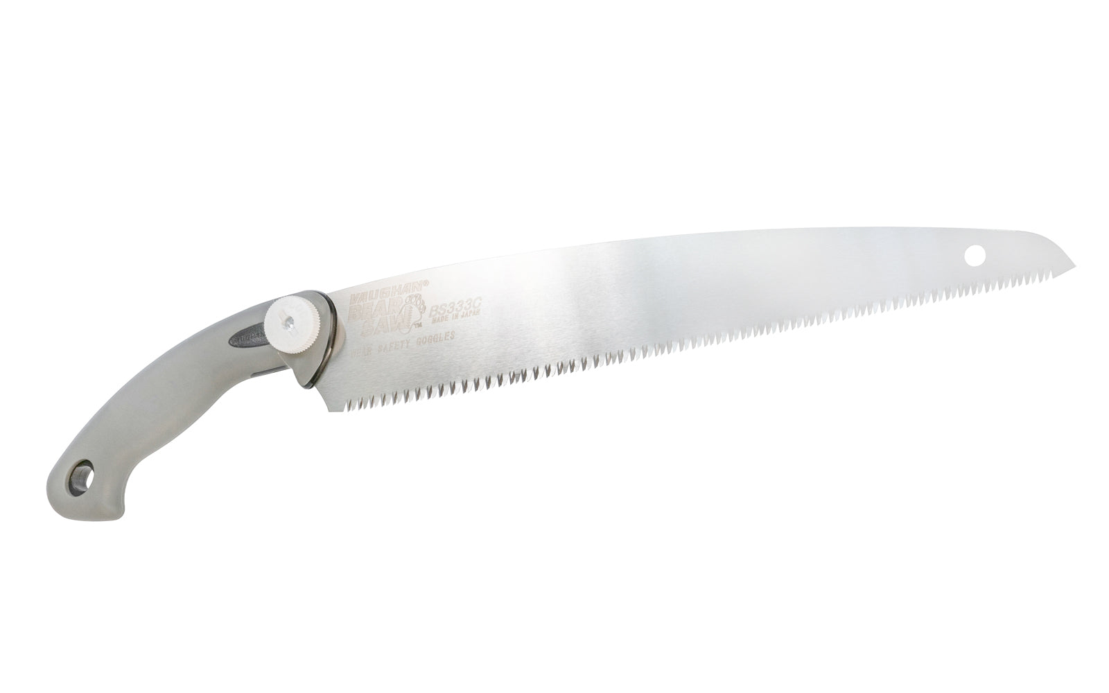Made in Japan - Vaughan ~ BS333C - Crosscut Teeth: 9 TPI ~ Heavy duty & extra coarse pull-saw ~ Impulse Hardened Teeth ~ Removable Blade ~ For timber framing & construction, house framing ~ Pistol Grip Handle - Vaughan Bear Saw 333 - Coarse Pull Saw - 051218569100 - Vaughan Saw - Knob allows for easy changing of blade