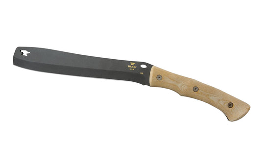108 Compadre Froe Knife is the perfect camping knife. The Buck Knives Froe is designed for clearing, heavy chopping, splitting, & batoning. Full tang 5160 spring steel blade goes throughout the 16-3/4” froe, giving excellent shock absorption & strength Genuine leather sheath. Made in USA. Model 0104BRS1-B. 033753151453