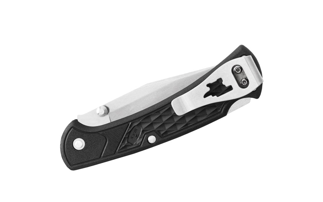 EDC knife based on an American classic, 112 Folding Ranger, the 112 Slim possesses the same traditional features but a more modern look. Slim Ranger is created with lightweight molded nylon, reducing it's weight. 3-3/4" long blade. Folding lightweight Ranger Knife with black handle. Model 0112BKS1-B. 033753147487