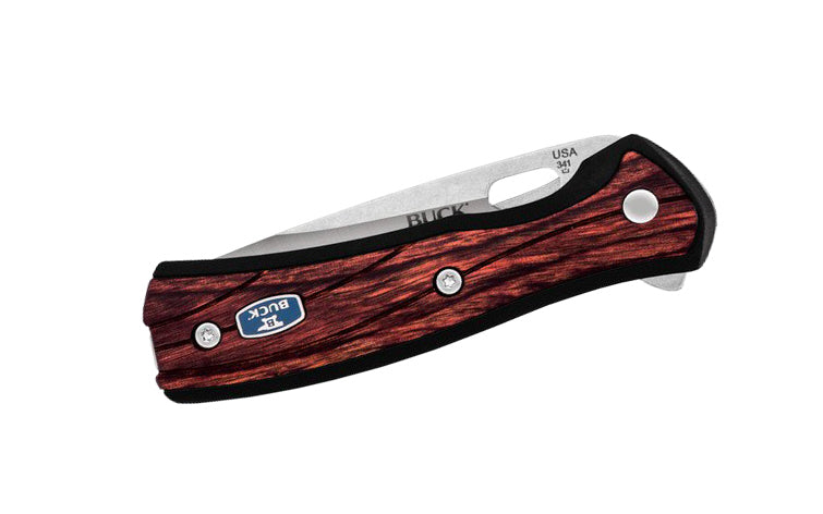 Buck Knives 341 Vantage Avid Small Folding Knife is a great choice for an easy opening pocket knife. This knife can be opened by either using the flipper on top of the knife or by the thumb hole on the blade. Either option allows you a smooth one-handed opening action. Made in USA. Model 0341RWS-B. 033753124204