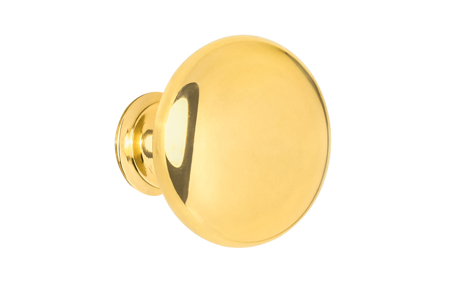 Vintage-style Hardware · Traditional & Classic Unlacquered Brass Knob. 1-1/2" diameter size knob. This stylish round cabinet knob has a smooth look & feel on a pedestal shaped base. Great for kitchens, bathrooms, furniture, cabinets, drawers. Non-lacquered brass (un-lacquered brass will patina). Authentic reproduction hardware.