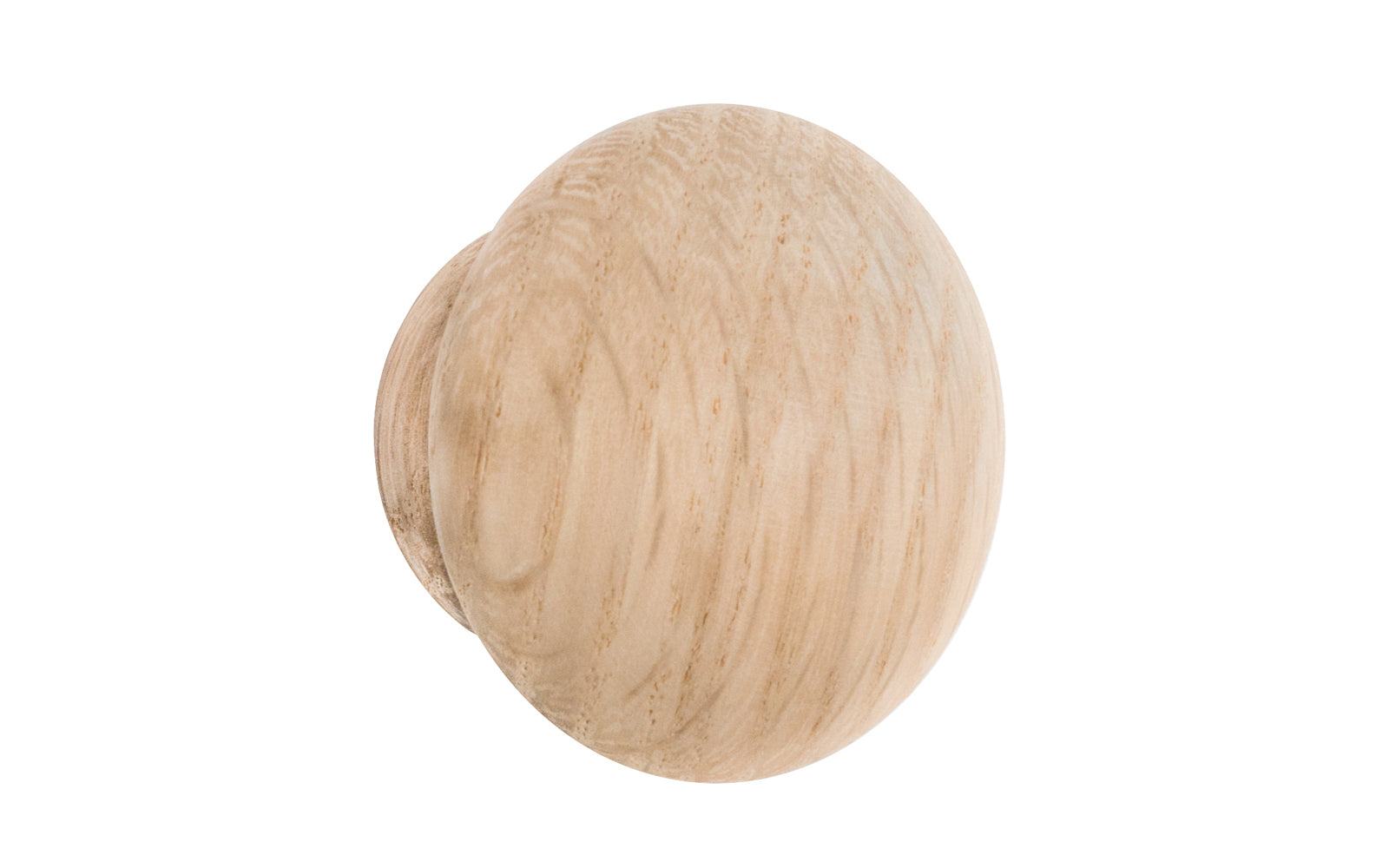 A classic oak wood round cabinet knob, & may be stained, painted, or varnished if desired. Late 19th Century, American-Oak, Craftsman style of hardware. Great for a wide variety of uses including drawers, kitchen cabinets, smaller doors, furniture, cabinet doors. 1-1/2" diameter knob.