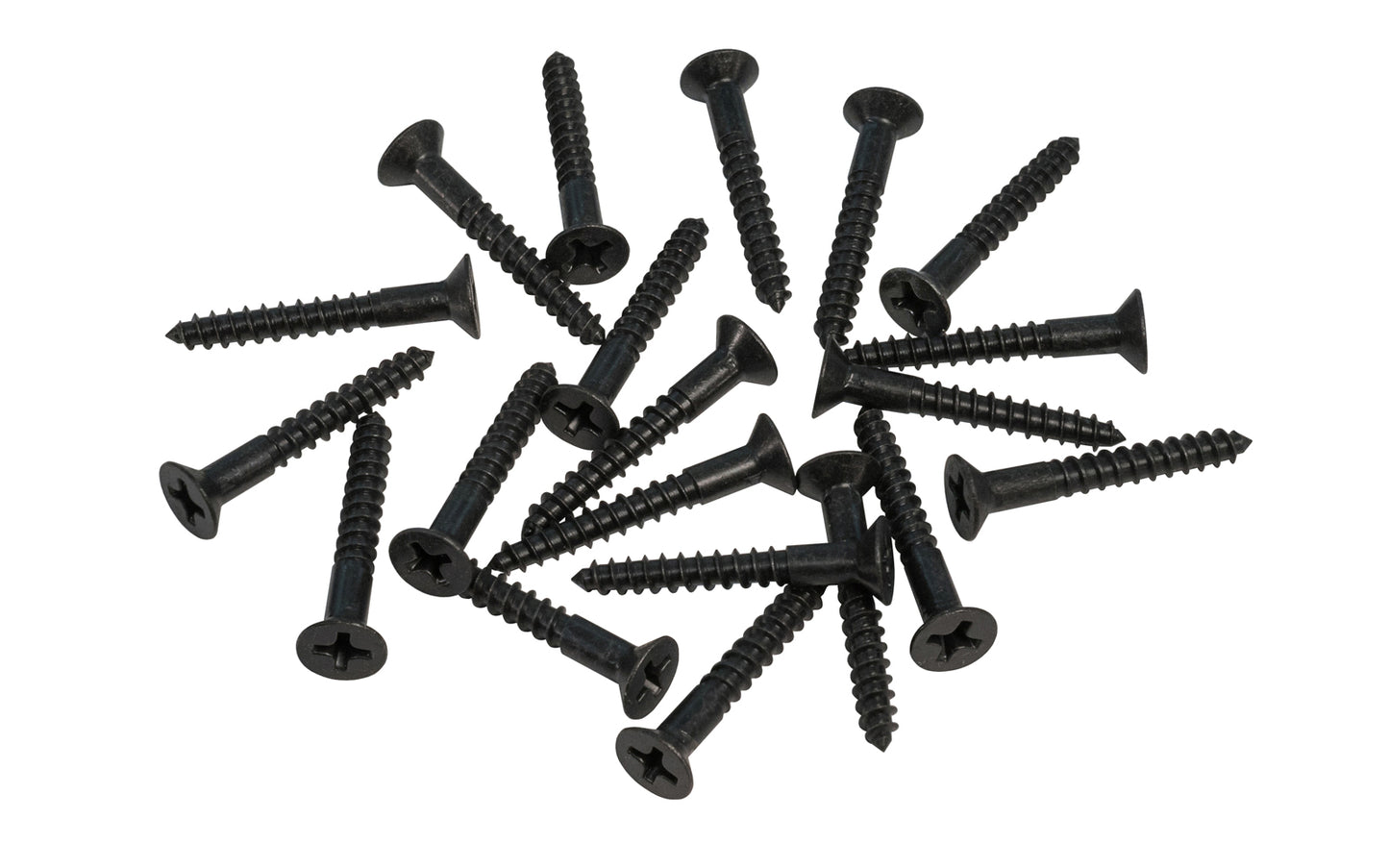 Solid Brass #7 x 1" Flat Head Phillips Wood Screws. Traditional & classic vintage-style countersunk wood screws. Sold as 20 screws in bag. Oil Rubbed Bronze Finish