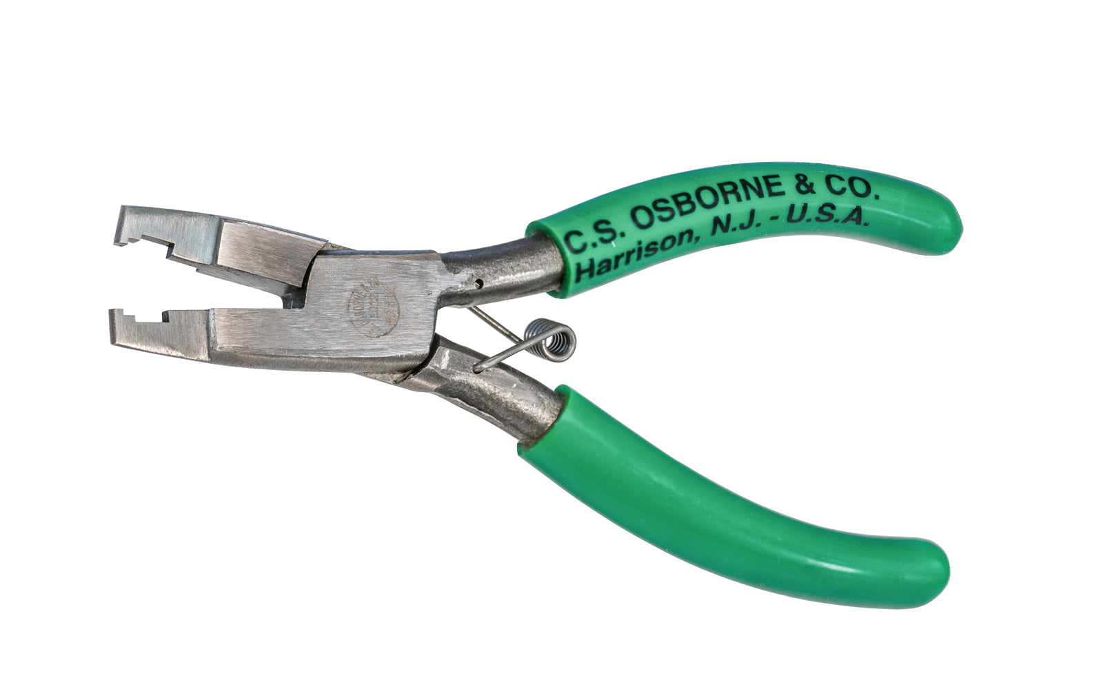 Made in the USA · Model #1012 ~ A high quality American-made zipper stop plier made by C.S. Osborne. This professional grade plier is made of high quality forged steel & designed to install any kind of top stops on zipper chain. The plier handles are vinyl coated for a secure & comfortable grip. Zipper Stop Plier ~ 096685645087