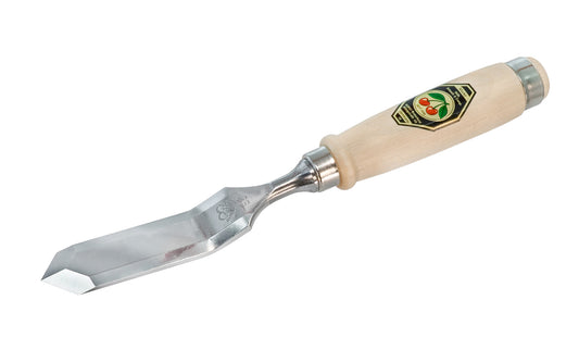 Model 1059-26MM - Double-Sided Cranked & Skew Bevel Edge Chisel made by Two Cherries in Germany. Great for cleaning out tight inside corners, protruding dovetails, stopped dados, tenons, dowels & other applications. 26 mm wide blades - Bevelled edges. Quality high carbon steel - Tempered to Rc61 Rockwell. Offset Chisel