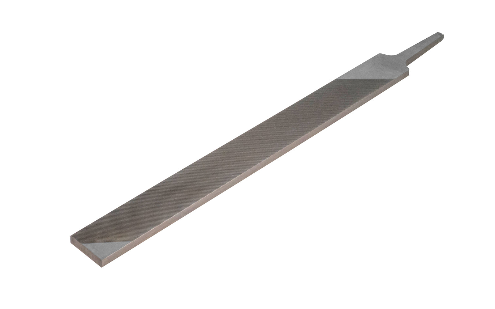 Bahco 10" Flat Lathe Second Cut File. Easy chip release leaves smooth finish when polishing & deburring work on lathes. Surfaces single cut with large cutting angle, edges uncut. Made in Portugal.  Model ~ 1-104-10-2-0 ~ 7311518313586
