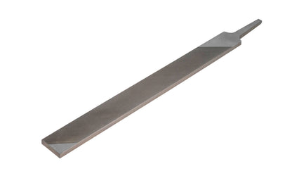 Bahco 10" Flat Lathe Second Cut File. Easy chip release leaves smooth finish when polishing & deburring work on lathes. Surfaces single cut with large cutting angle, edges uncut. Made in Portugal.  Model ~ 1-104-10-2-0 ~ 7311518313586