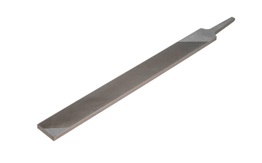 Bahco 10" Flat Lathe Second Cut File. Easy chip release leaves smooth finish when polishing & deburring work on lathes. Surfaces single cut with large cutting angle, edges uncut. Made in Portugal.  Model ~ 1-104-10-2-0 ~ 7311518313586