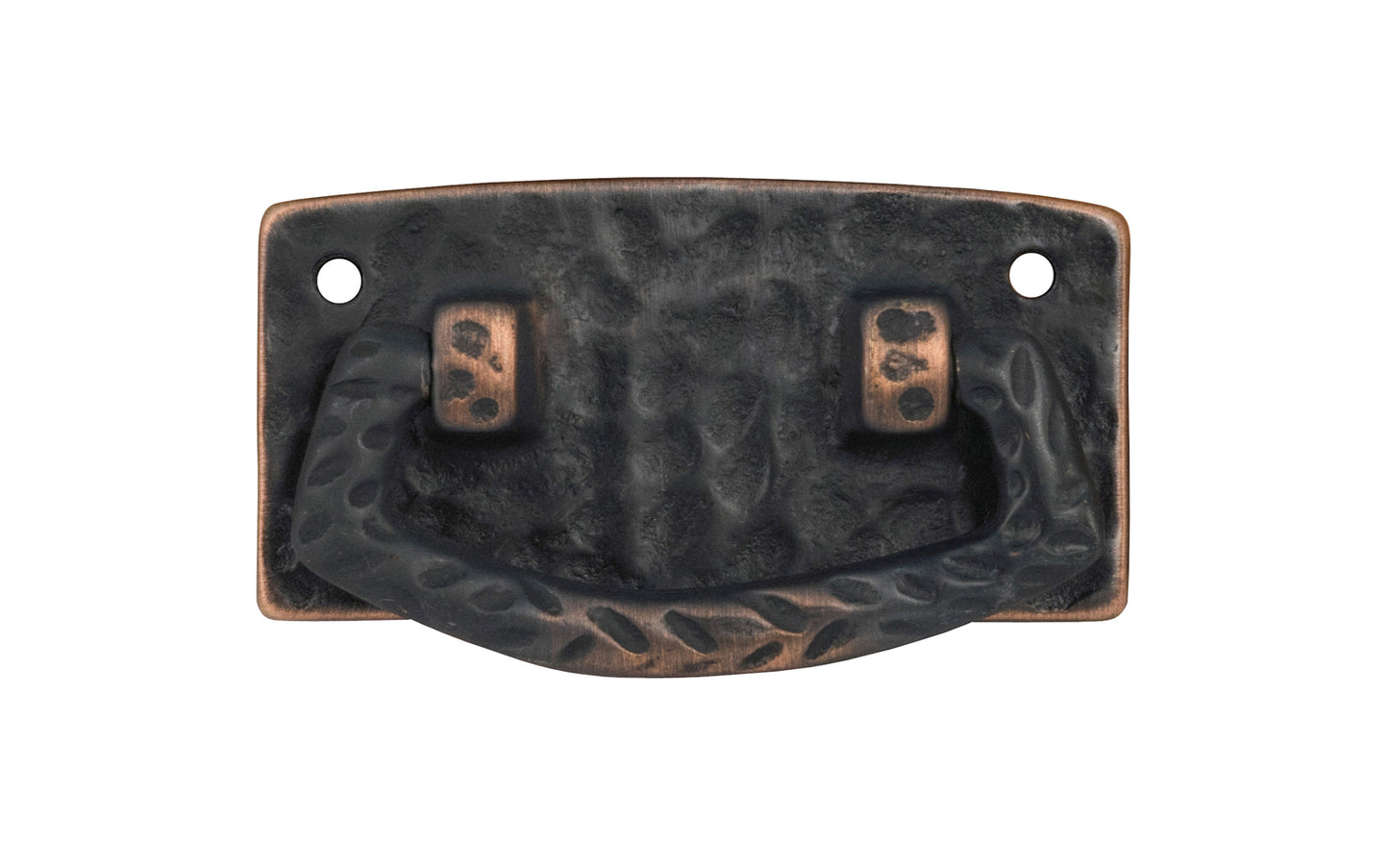Vintage-style Hardware · Solid Brass Hammered Drop Pull. The pull plate has a hammered surface that gives a rustic & stylish look. Designed in the Mission or Arts & Crafts style, Gustav Stickley style hardware. Antique copper finish trim.