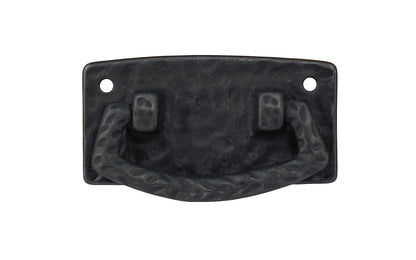 Vintage-style Hardware · Solid Brass Hammered Drop Pull. The pull plate has a hammered surface that gives a rustic & stylish look. Designed in the Mission or Arts & Crafts style, Gustav Stickley style hardware. Black finish