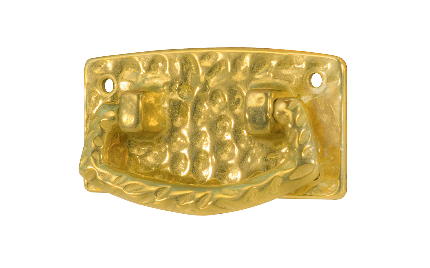 Vintage-style Hardware · Solid Brass Hammered Drop Pull. The pull plate has a hammered surface that gives a rustic & stylish look. Designed in the Mission or Arts & Crafts style, Gustav Stickley style hardware. Unlacquered Brass (non-lacquered brass) 
