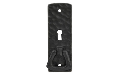 Vintage-style Hardware · Solid Brass Hammered Keyhole & Drop Pull. The finger pull has a hammered surface that gives a rustic & stylish look. Designed in the Mission or Arts & Crafts style, Gustav Stickley style hardware. Flat black finish.