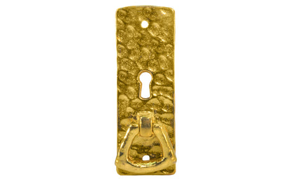 Vintage-style Hardware · Solid Brass Hammered Keyhole & Drop Pull. The finger pull has a hammered surface that gives a rustic & stylish look. Designed in the Mission or Arts & Crafts style, Gustav Stickley style hardware. Unlacquered brass (will patina naturally). Non-lacquered brass.