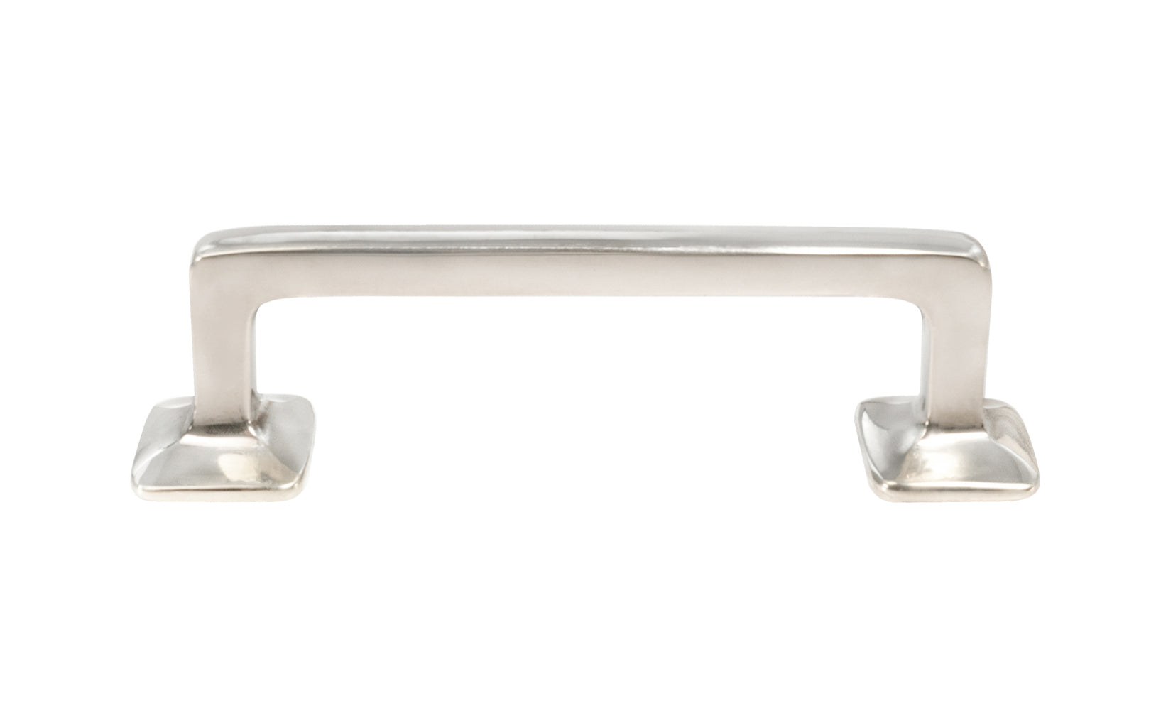 Vintage-style Hardware · Classic Solid Brass Handle Pull ~ 3" On Centers. Mission-Style / Arts & Crafts style. 3" center to center pull. solid brass kitchen cabinet pull. Drawer pull handle. Authentic reproduction hardware. Polished Nickel Finish