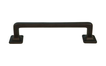 Vintage-style Hardware · Classic Solid Brass Handle Pull ~ 4" On Centers. Mission-Style / Arts & Crafts style. Oil rubbed bronze finish. 4" center to center pull. solid brass kitchen cabinet pull. Drawer pull handle. Authentic reproduction hardware.
