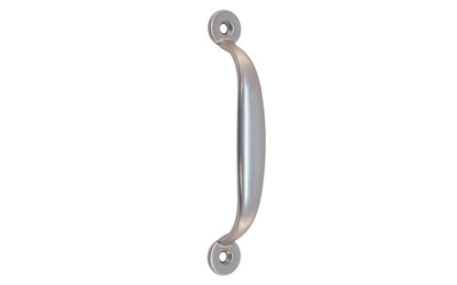 Solid Brass Screen Door Pull ~ 4-1/8" On Centers. Designed for screen doors, but also suitable for cabinets & other doors. High quality solid brass, this handle pull has a durable toughness & thick smooth edges for a comfortable grip. Great for drawers, cabinets, smaller doors, sashes, furniture, & screen doors. Brushed Nickel Finish