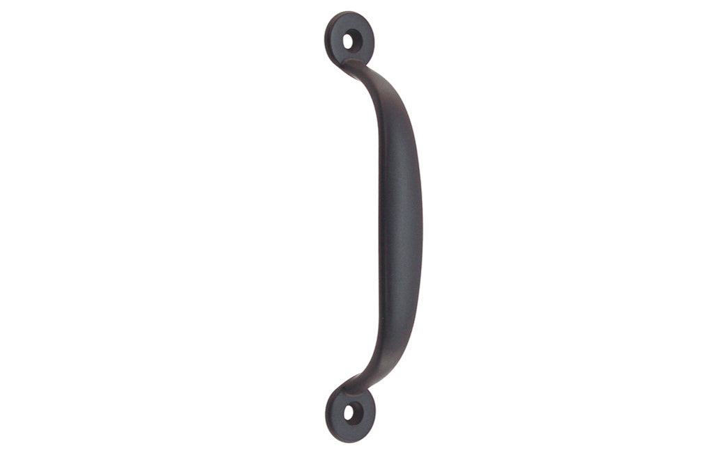 Solid Brass Screen Door Pull ~ 4-1/8" On Centers. Designed for screen doors, but also suitable for cabinets & other doors. High quality solid brass, this handle pull has a durable toughness & thick smooth edges for a comfortable grip. Great for drawers, cabinets, smaller doors, sashes, furniture, & screen doors. Oil Rubbed Bronze.
