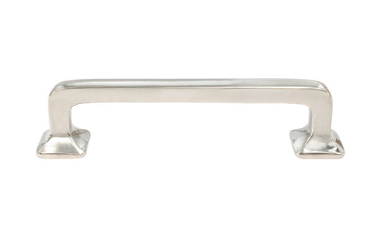 Vintage-style Hardware · Classic Solid Brass Handle Pull ~ 3-1/2" On Centers. Mission-Style / Arts & Crafts style. Polished Nickel Finish. 3-1/2" center to center pull. solid brass kitchen cabinet pull. Drawer pull handle. Authentic reproduction hardware.