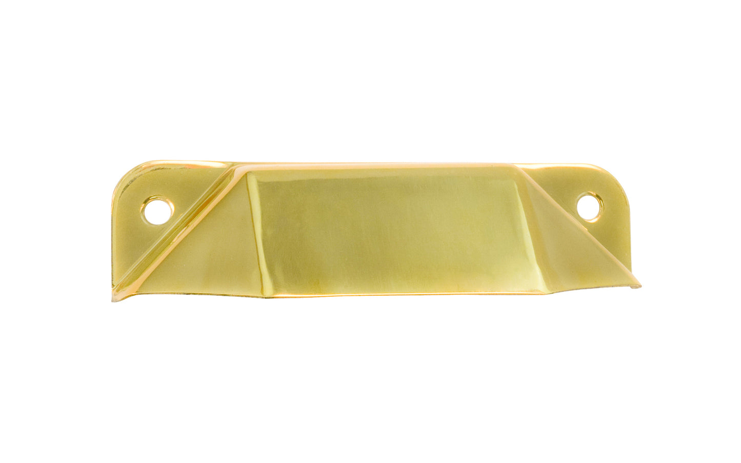 A simple & traditional stamped brass Hoosier utility pull with 2-7/8" on centers. They were made primarily in Indiana (hence the name) by several companies, among them The Hoosier, Sellers, McDougall, Napanee, Wilson, Boone & others. Non-lacquered brass 