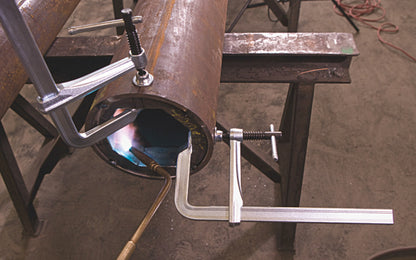 This 8" Bessey All-Steel "F-Style" Bar Clamp 1200-S8 has a patented rail profile that offers more clamp force with fewer spindle turns. U-shaped sliding arm offers straight line power for great stability. Heat treated, high carbon Acme threaded screw is tempered & quenched, which gives greater load capacity.