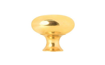 Vintage-style Hardware · Classic & traditional solid core unlacquered solid brass cabinet knob. 3/4" diameter knob. Made of a quality solid brass core, this stylish knob has a smooth & weighty feel & comes with an optional rosette backplate piece. Non-lacquered brass (the unlacquered brass will patina over time).