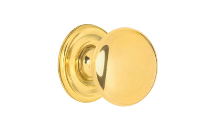 Vintage-style Hardware · Classic & traditional solid core unlacquered solid brass cabinet knob. 1" diameter knob. Made of a quality solid brass core, this stylish knob has a smooth & weighty feel & comes with an optional rosette backplate piece. Non-lacquered brass (the unlacquered brass will patina over time).