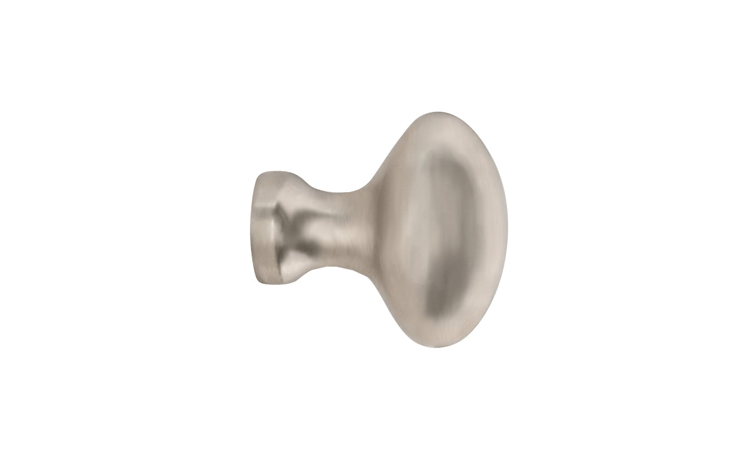 Vintage-style Hardware · Classic & Traditional Solid Brass Cabinet Oval Knob. 1" length size knob. Quality solid brass core, this stylish knob has a smooth & weighty fee. May be mounted vertically or horizontally. Great for kitchens, bathrooms, on furniture, cabinets, drawers, small doors, cabinet doors. Brushed Nickel Finish.