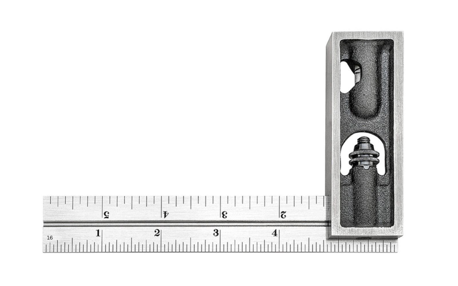 Starrett Inch Reading Double Square is very popular with machinists, toolmakers, & patternmakers. The sliding blades are adjustable making it practical for a wide variety of uses. The faces of the head are ground square. 6" Size. Model 13C. EDP 50111. Made in USA. 049659501117