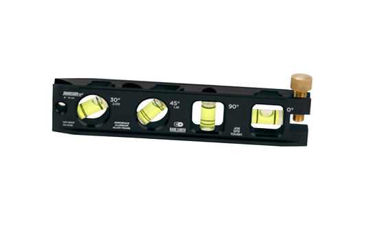 This Johnson 6" magnetic billet torpedo level accurately measures 0°, 30°, 45° & 90°. It features a solid billet aluminum frame for durability while its Powerful V-groove rare earth magnets hold to flat or round ferrous metal surfaces. This level also includes machined vial openings for an accurate reading every time. Johnson Model 1411-0600 ~ 049448411061