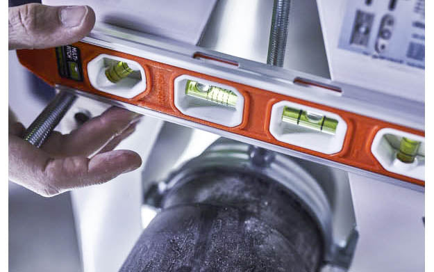 Johnson Level 12" Magnetic Torpedo Level. Model No. 1421-1200. Top-read window for easy viewing. V-groove frame fits on pipe & conduit. 4 read plumb, level, 45° & "Multi-Pitch". 049448142118. 12" long level. Durable solid aluminum frame. "Multi-Pitch" vial read slope in 1/8" increments. Top-read window for easy viewing