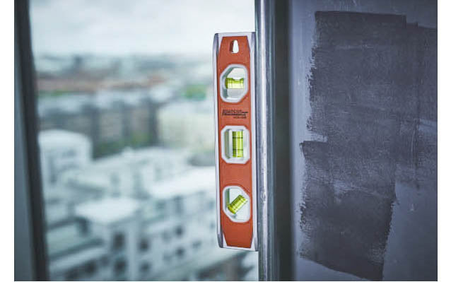 Johnson Level 10" Magnetic Torpedo Level. Model No. 1435-0900. Strong rare-earth magnets on level. Top-read window for easy viewing. V-groove frame fits on pipe & conduit. 3 vials read plumb, level & 45°. 049448143511. 9" long level. Durable solid aluminum frame. Vials made in USA.