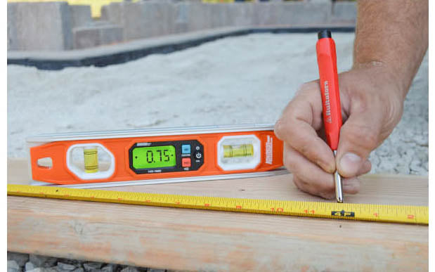 Johnson Level 10" Digital Programmable Torpedo Level. Model No. 1435-1000D. Strong rare-earth magnets on level. Backlit LCD display for easy viewing. 049448100033. 10" long level. Durable solid aluminum frame. V-groove top-edge. Preprogrammed 22.5° & 45° modes simplify miter cuts, conduit bends & more. Water resistant