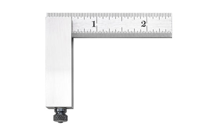 Starrett Inch Reading Double Steel Square Model 14A. Hardened & ground head & blade. Designed for tool & diemakers, the precision double steel square has an adjustable blade, ideal for tight fits. 2-1/2" with Graduated Blade. Made in USA. Starrett Sqaure. Made in USA. 049659501179