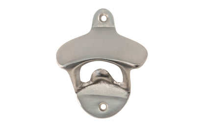 Vintage-Style Classic Solid Brass Bottle Opener. Great for kitchens, the garage, ice boxes, the boat, the grill. Old style traditional wall mount solid brass bottle opener. Reproduction hardware surface mount bottle opener. Brushed Nickel Finish.