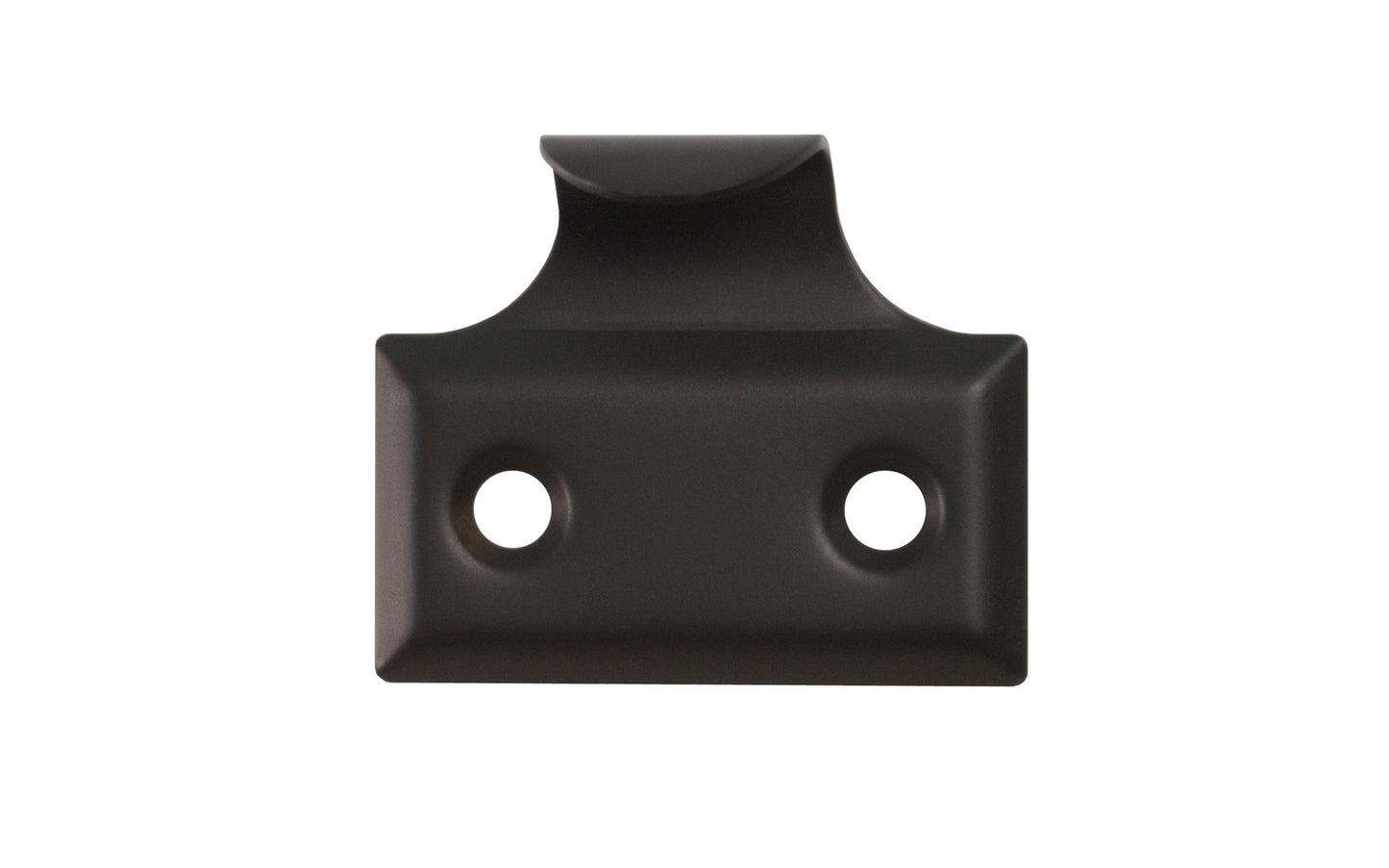A classic & durable hook sash lift made of stamped brass with beveled edges. This traditional piece of hardware is used for sashes, windows, tambour drops. Hook-style sash lift. Oil Rubbed Bronze Finish.