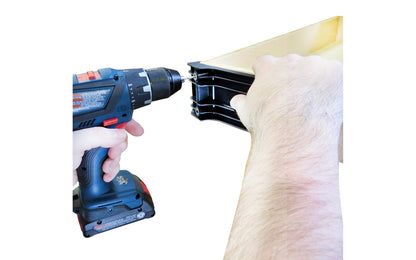 FastCap 15° Drawer Drilling Jig (DDJ) will increase the speed & quality when attaching 5-piece shaker drawer fronts. The DDJ allows you to drill a pilot hole at PRECISELY a 15° angle through the corner of the drawer. FastCap Model 15DDJ. Durable bushings inside jig