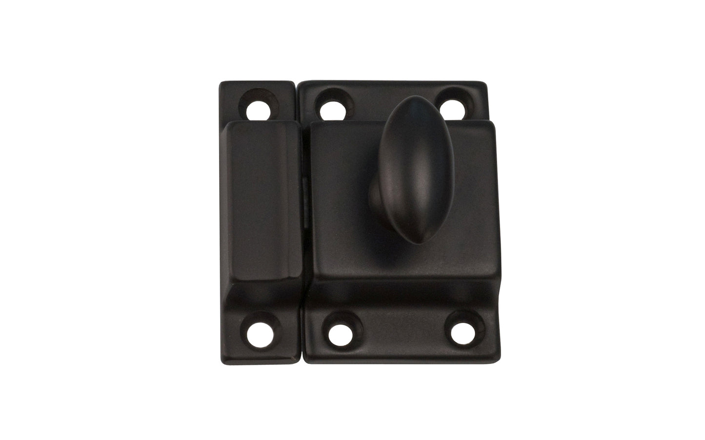 Vintage-style Hardware · Traditional & Solid Brass Cupboard Cabinet Latch ~ Small Size. 1-3/4" high x 1-1/8" wide. Made of solid brass material ~ Durable & strong spring loaded mechanism ~ Excellent for kitchens, cabinets, furniture, cupboards, bathrooms. Oil Rubbed Bronze Finish. Authentic reproduction hardware