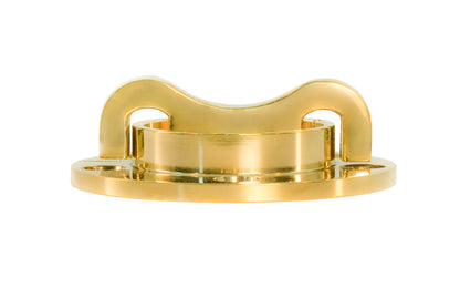 Solid Brass 2" Diameter Turn-Catch. Unlacquered brass. Surface-mount catch & turn that is good for flush cabinet doors, & doors that swing in & out. Other uses include for use as a table catch, cabinets, cupboards, chests, ice boxes, hatches, lids, panels, & also can be used on boats & boat cabinets as well.
