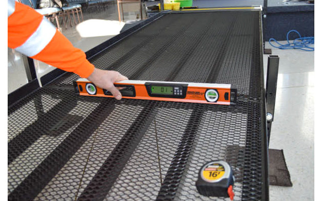 Johnson Level Digital Box Level with Bag ~ 1760-2400 - 24" long level. High accuracy +0.1° at 0°/90°. Includes soft carrying bag for level. Dust proof & water resistant. 049448176021. Rigid box frame resists deflection & twist. Angle inclination measurement (degrees, percent, in/ft (fractional), in/ft (decimal), mm/m)