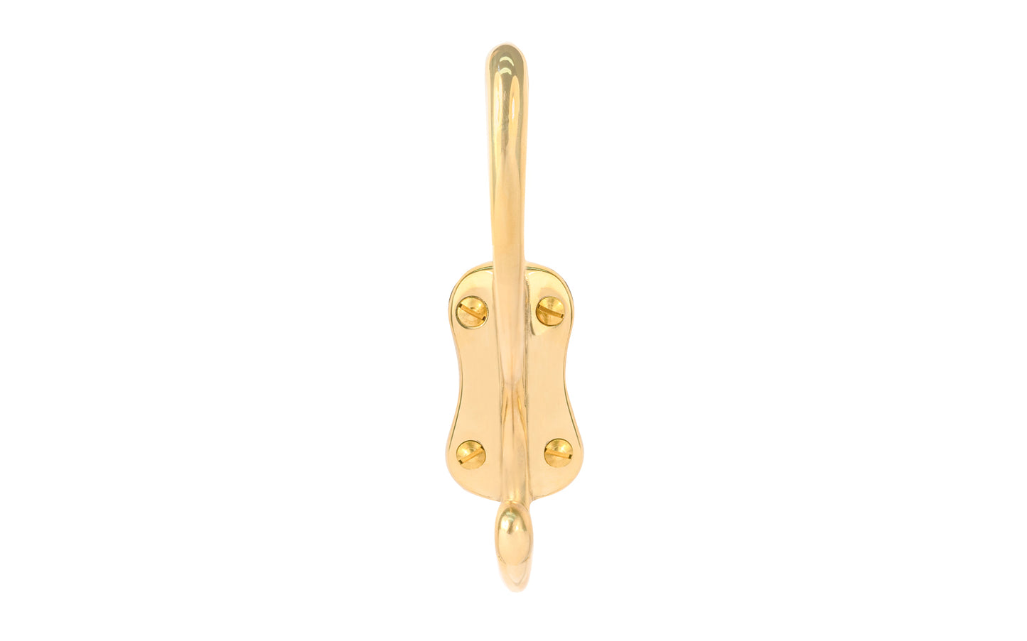 Vintage-style unlacquered solid brass hall tree hook. Excellent for use in hallways, hall trees, kitchens, & many other places. The double hook is made of solid brass material, making it great for heavy coats & clothing. Designed in the Victorian, Late 19th Century, Early 20th Century style hardware. 4-1/2" high hook. Non-lacquered brass.