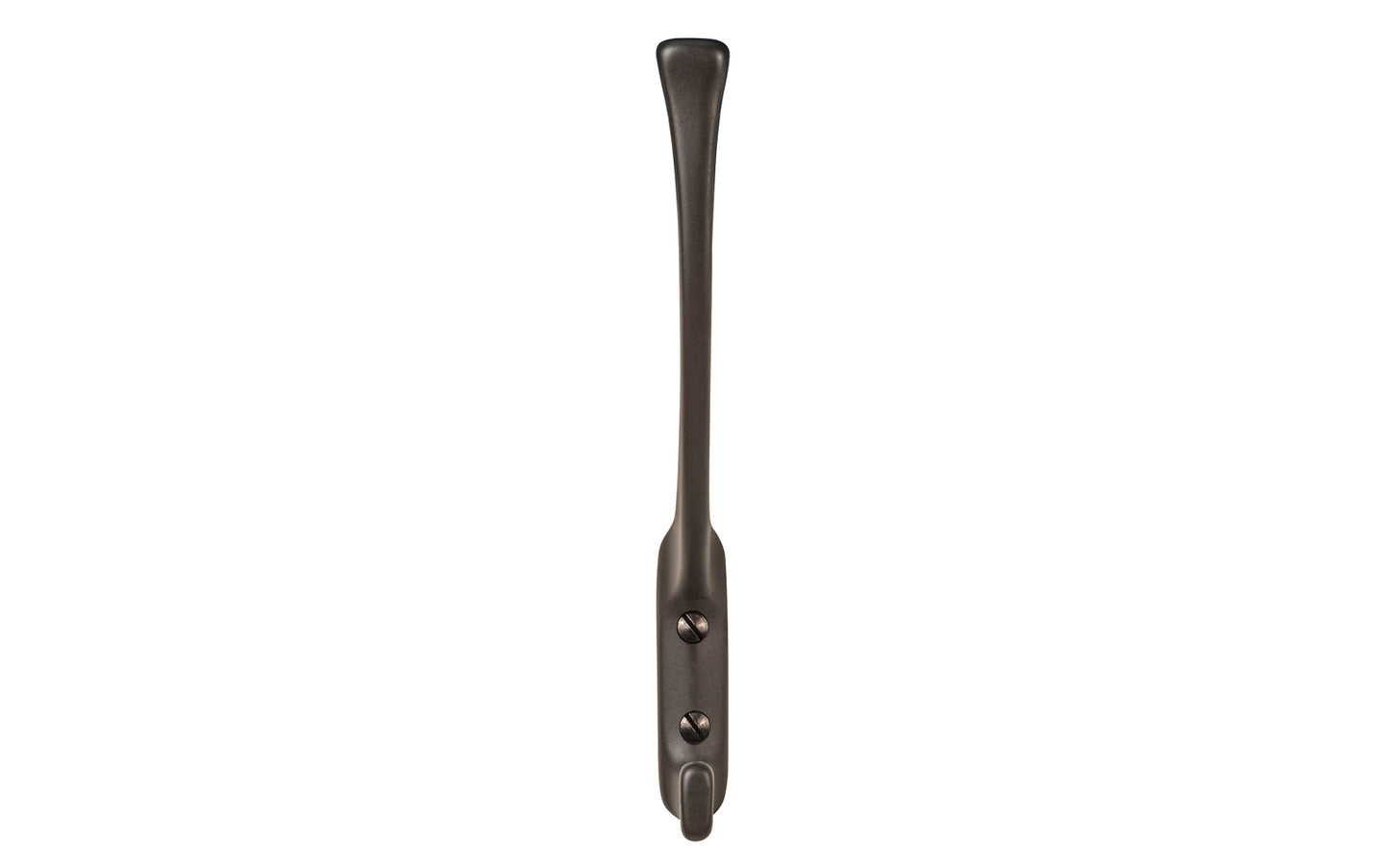 Vintage-style oil rubbed bronze hall tree hook. Great for kitchens, bathrooms, hallways, hall trees, furniture, bedrooms. Made of solid brass material, the hook is durable for clothing, towels, bags. Oil rubbed bronze finish. Timeless classic hook. Mission Style / Arts & Crafts, Craftsman Style. Reproduction Hardware.