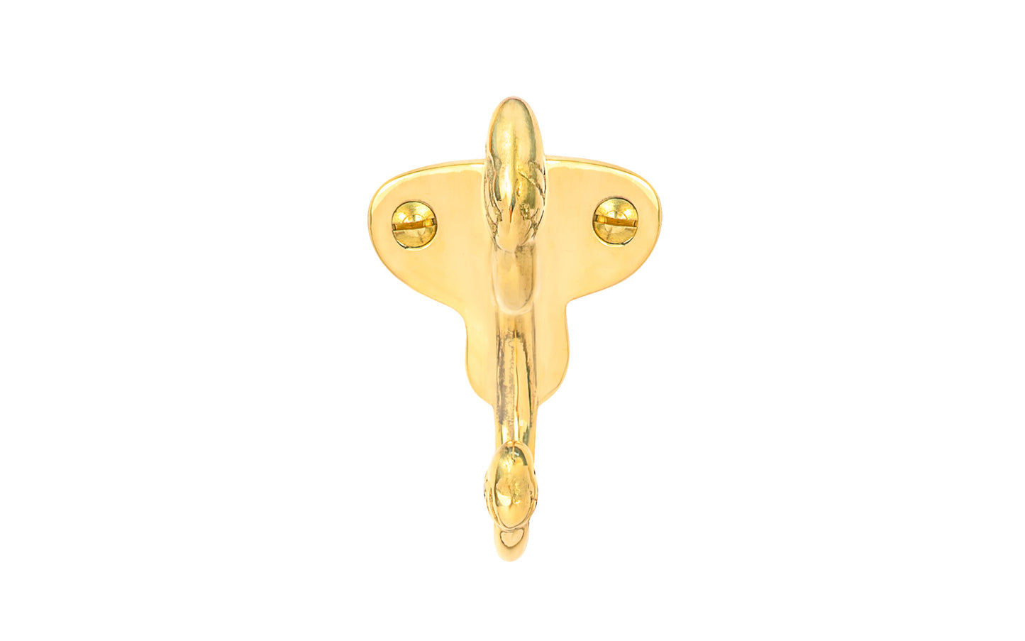 Vintage-style unlacquered solid brass hook with acorn tip. Excellent for use in hallways, hall trees, kitchens, bathrooms. The double hook is made of solid brass material, great for heavy coats & clothing. Designed in the Victorian, Late 19th Century, Early 20th Century style hardware. 3-3/4" projection. Non-lacquered brass