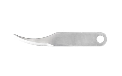 Excel Convex Carving Blades - 2 Pack. Made of sharp high carbon steel. Great for use on board, linoleum, foam core, plastic, cardboard, plaster cast, cork, metal, stone, wood, balsa wood, rubber, wax, clay, etc. Fits Excel Blades K7 Carving Knife. Made by Excel Blades. Model 20107.  Made in USA. 