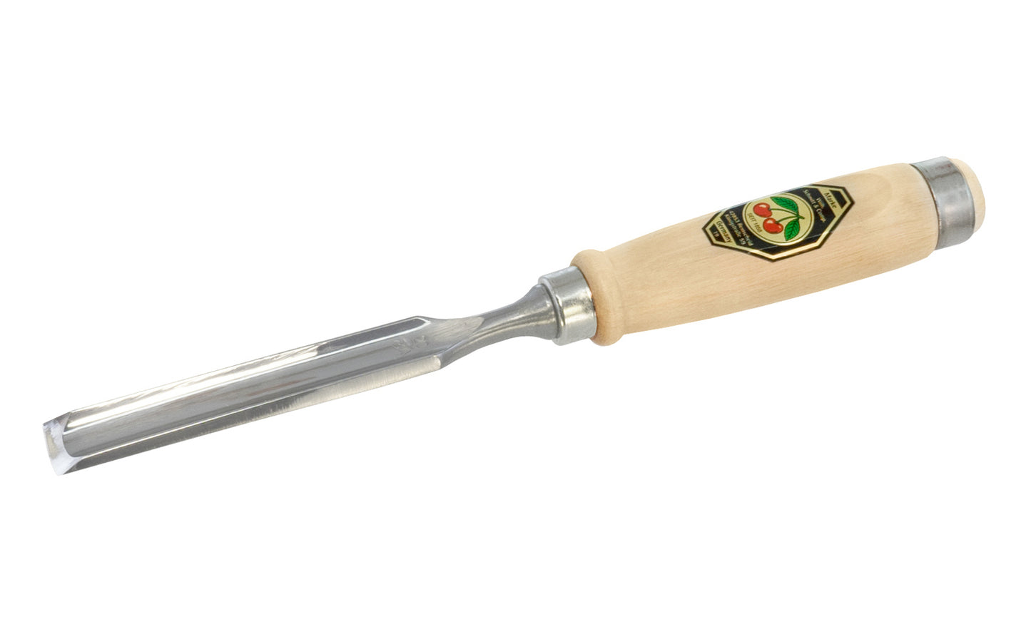 Model 1481-20MM. A 20 mm Incannel Gouge made by Two Cherries in Germany. It has an curve in the length of blade with the cutting bevel on the outside, known as an in-cannel gouge. Two Cherries Series 1481. Steel Ferrule. High carbon steel, Tempered to Rc61 Rockwell. Made in Germany. Inside cutting bevel. 4016649148702